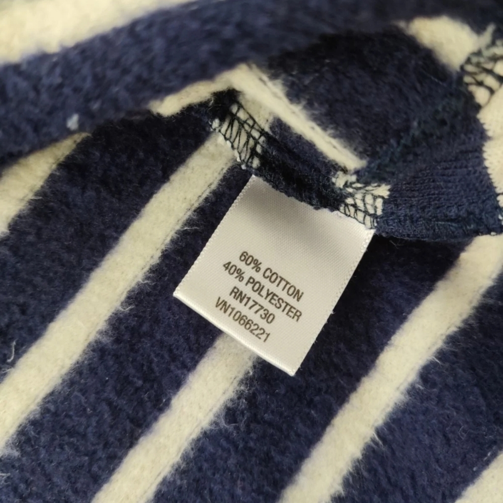 🔥4/$20 Merona Blue & White Striped Collared Pullover Loungewear Sweatshirt - Picture 4 of 5